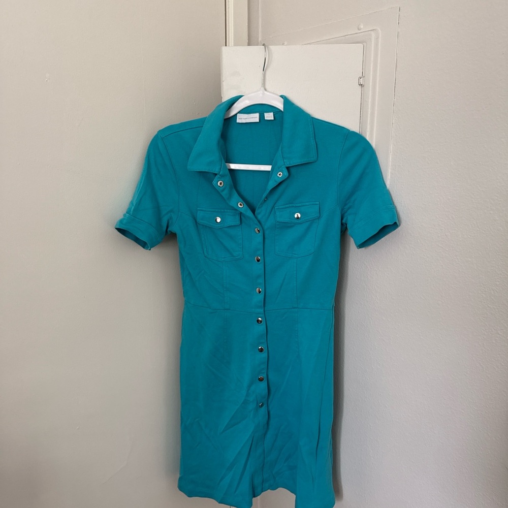 New York and company Teal Button-Up Dress